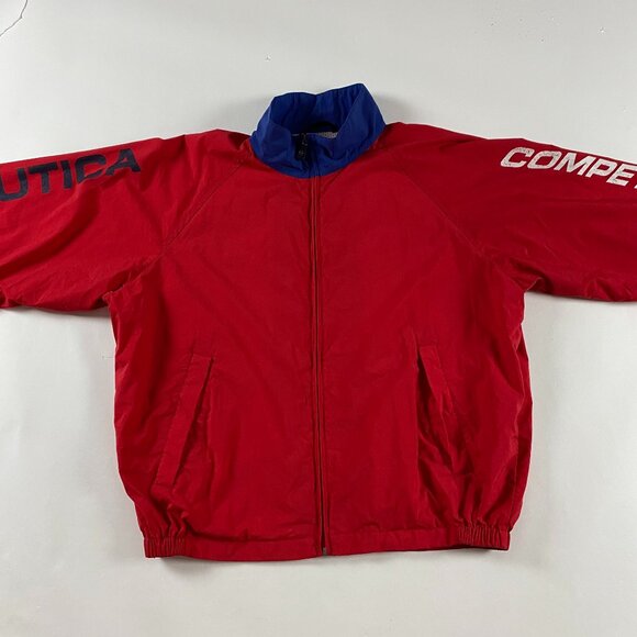 Vintage Nautica Competition Jacket Men's XL Windbreaker Sailing Spell Out Nylon - Picture 3 of 13